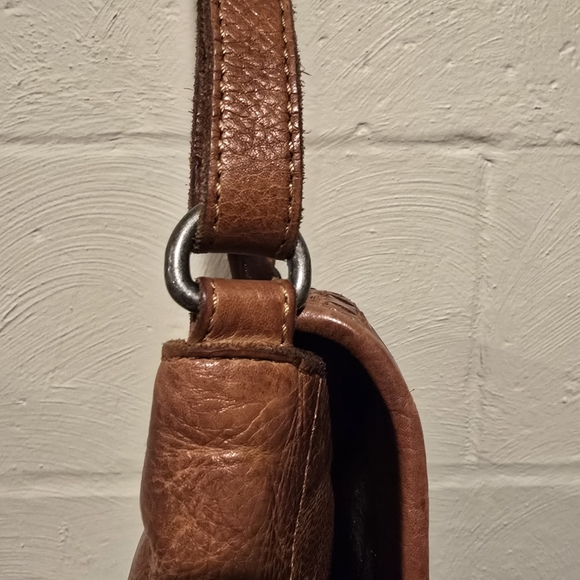 Vilenca Holland Woven Leather Crossbody Saddle Bag Purse Brown Boho Western. - Picture 6 of 13